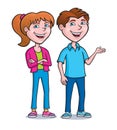 Two Teens Standing and Smiling Royalty Free Stock Photo