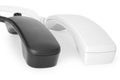 Two telephone handsets Royalty Free Stock Photo