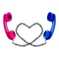 Two telephone handsets Royalty Free Stock Photo