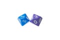 Two ten sided dice for board games Royalty Free Stock Photo