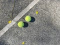 Two tennis balls on the fields Royalty Free Stock Photo