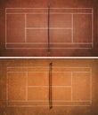 Two Tennis Clay Courts. View from the bird`s flight. Royalty Free Stock Photo