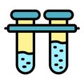 Two test tubes icon color outline vector Royalty Free Stock Photo