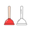 Two thin line plunger icon Royalty Free Stock Photo