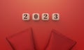 2023 two thousand twenty three happy new year hny number time calendar start beginning chinese new year cny red color money wealth Royalty Free Stock Photo