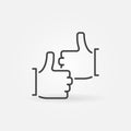 Two Thumb up vector outline concept icon Royalty Free Stock Photo