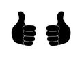 Two thumbs up in black and white vector