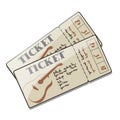 Two tickets to a concert of guitar live music, chanson, rock, romantic ballads. Set of event invitations with