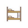 Two-Tier Bed vector concept colored icon. Bunk sign