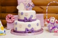 Two-tier birthday cake Royalty Free Stock Photo