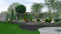 Two tier garden creating, 3d illustration