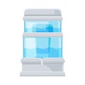 Two-tier Water Tank With Filter System Flat Vector Illustration