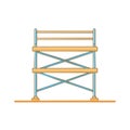 Two Tiered Construction Scaffolding Platform Erected for Building Repair and Upkeep Royalty Free Stock Photo