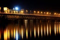 Two-tiered railway bridge across the Dnieper River in Dnipro City Dnepropetrovsk, Dnipropetrovsk, Dnieper Ukraine.