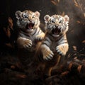 Two Tiger cubs playing Royalty Free Stock Photo