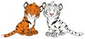 Two tigers dreams together Royalty Free Stock Photo