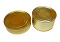 Two tin on white Royalty Free Stock Photo