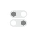 Two toggle switches are arranged vertically, each in an oval shape. The top switch is Royalty Free Stock Photo
