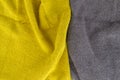 Two tone grey and yellow frote textile background