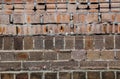 Two tone old red bricks wall in close up. Royalty Free Stock Photo