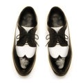 Two-tone patent leather men's shoes