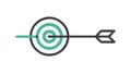 Two-Tone Target with Arrow Icon, vector design Generative AI Royalty Free Stock Photo