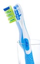 Two tooth brushes in glass Royalty Free Stock Photo