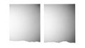 Two torn paper sheets isolated on white background Royalty Free Stock Photo