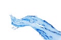 Touching hands made of liquid blue water on white Royalty Free Stock Photo