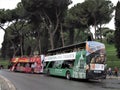 Tour buses in Rome, Italy