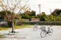 Bicycles in Historic Ryukyu village in Taketomi, Okinawa, Japan