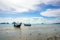 Two Tourist Boats Moored In The Water At Tup Kaek Beach, Krabi Province