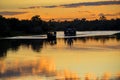 Two tourist riverboats on sunset near Longreach Queensland Australia Royalty Free Stock Photo