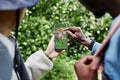 Two Tourists Using Navigation App Royalty Free Stock Photo