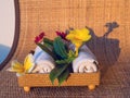 Two towels with flowers Royalty Free Stock Photo