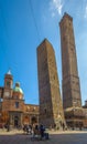 The Two Towers of Bologna, Asinelli and Garisenda Royalty Free Stock Photo