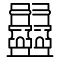 Two towers icon, outline style