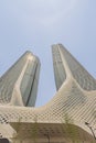 Two towers reaching for the skies at the cultural youth center in Nanjing