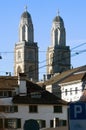 Two towers of Zurich Royalty Free Stock Photo