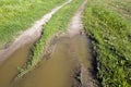 Flooded rural road