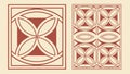 Two Traditional Geometric Tile Pattern Designs, vector design Generative AI Royalty Free Stock Photo