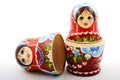 Two traditional Russian matryoshka dolls