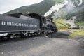 Two trains, Durango and Silverton Narrow Gauge Railroad featuring Steam Engine, Silverton, Colorado, USA