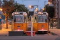 Two trams in Budapest