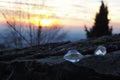 Trasparent quartz on the rock