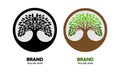 two trees, black and brown icon logo Royalty Free Stock Photo