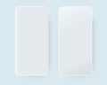 Two trendy mobile phone template with blank screen for design app. Royalty Free Stock Photo