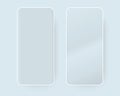 Two trendy mobile phone template with blank screen for design app. Royalty Free Stock Photo