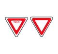 Two triangular traffic signs