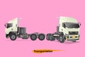 Two trucks on a white background. Royalty Free Stock Photo